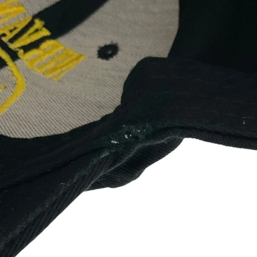 Nirvana Black Baseball Hat Embroidered Yellow Smile Face Logo Adjustable Cap